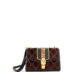 Gucci Sylvie Shoulder Bag Gg Velvet #236717G12B